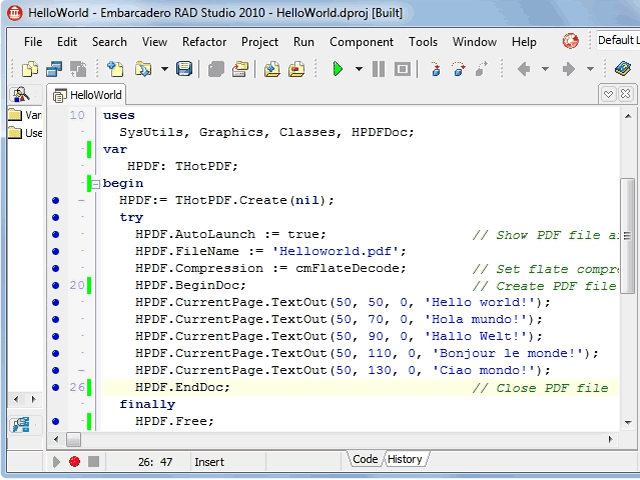 HotPDF Delphi PDF component library