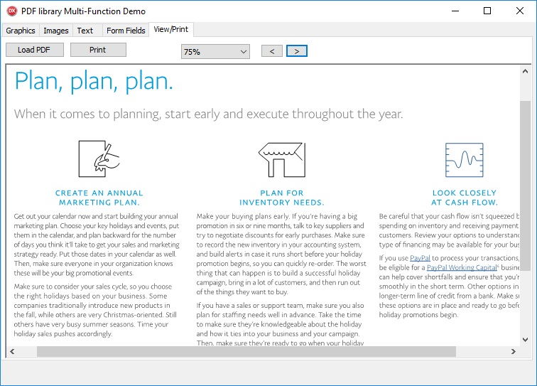 PDF Library preview