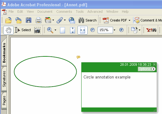 Circle and square annotation preview