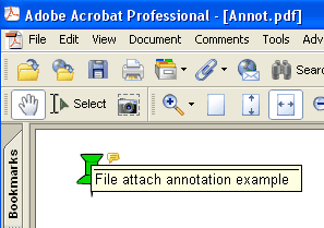 File attachment annotation preview