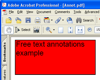 Free text annotation preview