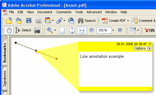 Line annotation preview